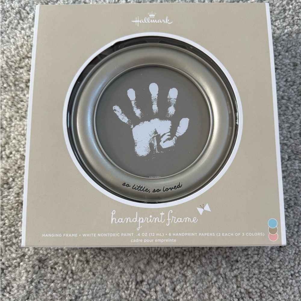 Hallmark Handprint Frame in Silver and White
